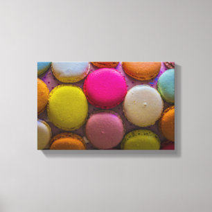 Toile Macarons colorés Dessert Cuit Savoureux