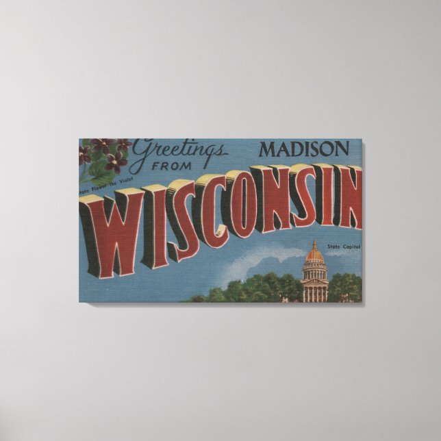 Toile Madison, Wisconsin (Capitale d'Etat/Fleur) (Recto)