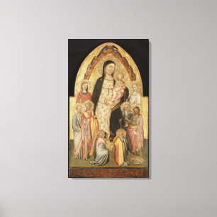 Toile Madonna et l'enfant intronisé