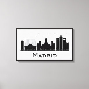 Toile Madrid, Espagne horizon noir et blanc de de