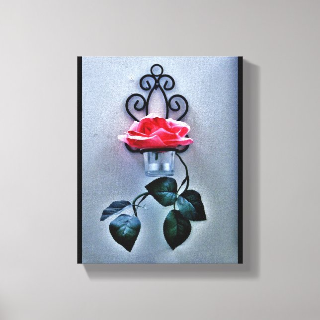 Toile Magenta Rose Sconce (Recto)