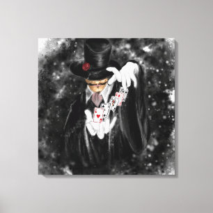 Toile Magicien et cartes de jeu Abracadabra - Dessin