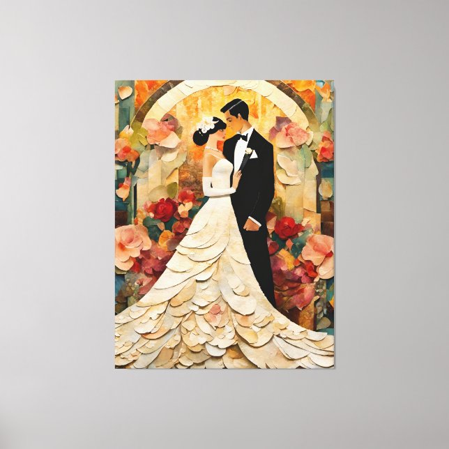 Toile Magnifique collage de mariée et de chambre (Recto)