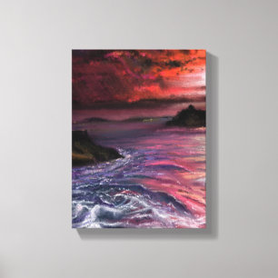 Toile Magnifique coucher de soleil sur la mer - Peinture