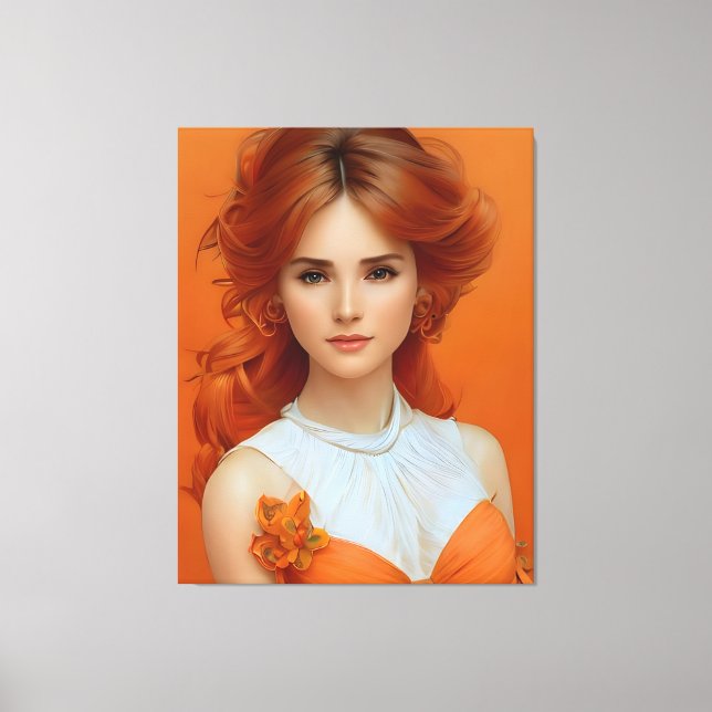 Toile Magnifique longue femme haïe dans le modèle de mod (Recto)