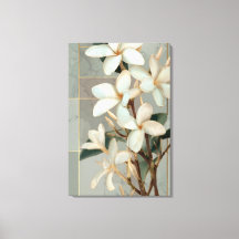Magnolia blanche Floral Ligne Or Marbre