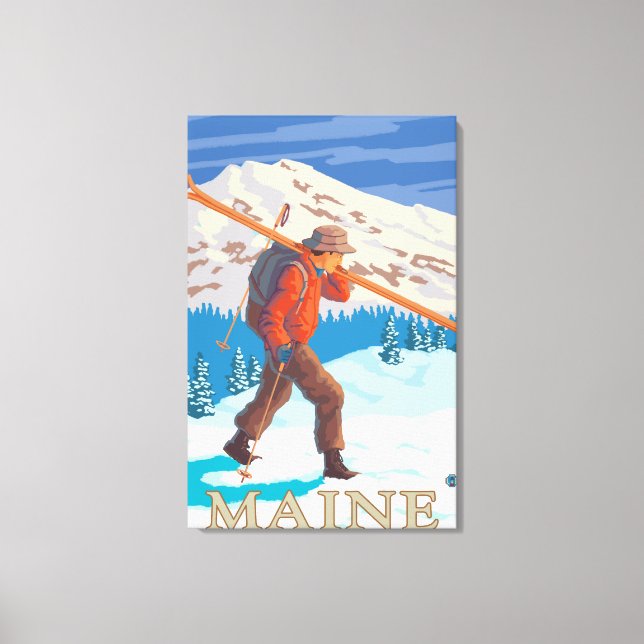Toile MaineSkier transportant des skis (Recto)
