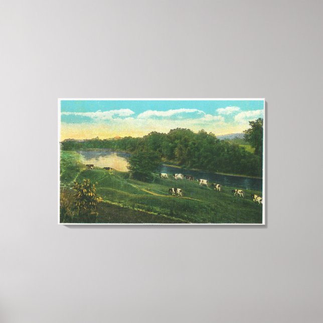 Toile MaineVue des vaches à la maison (Recto)