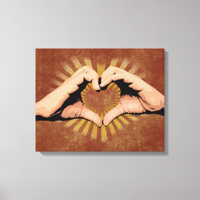 Toile Mains dans la forme d'un coeur, Love Design (Recto)