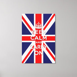 Toile maintenez calme et continuez le drapeau vintage