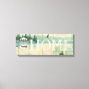 Toile Maison au bord du lac