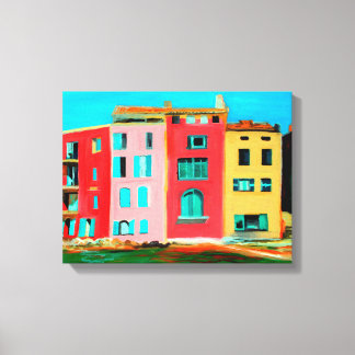 Toile Maison de St Tropez sur la plage