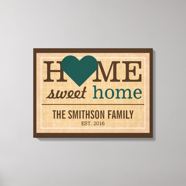 Toile Maison personnalisée Sweet Home Affiche de bienven (Recto)