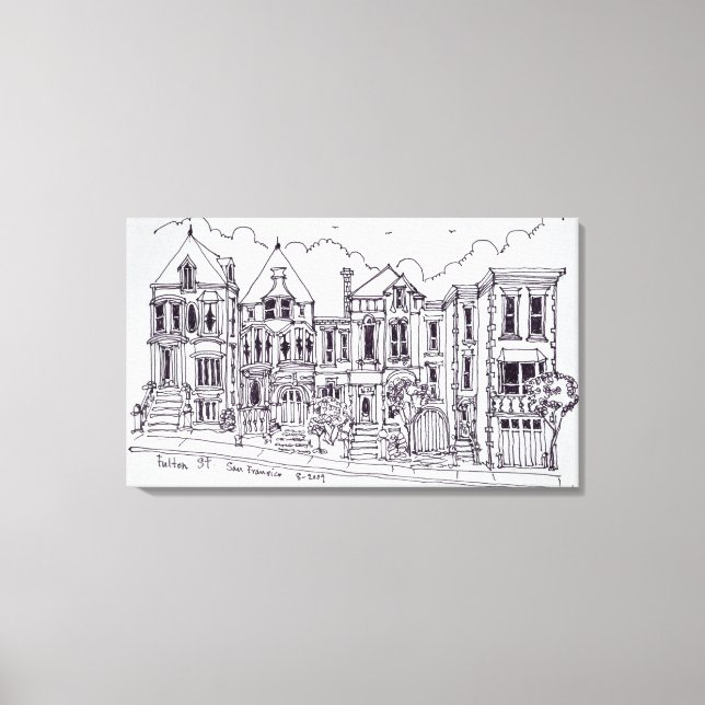 Toile Maisons victoriennes | San Francisco, Californie (Recto)