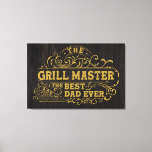 Toile Maître du Grill et Meilleur Papa Noir