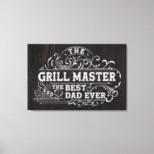 Toile Maître du Grill et Meilleur Papa Noir