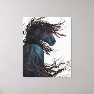 Toile Majestic Black Horse Friesian Canvas Imprimer Bihr