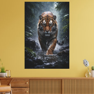 Toile Majestic Tiger – Silent Power in the Rain