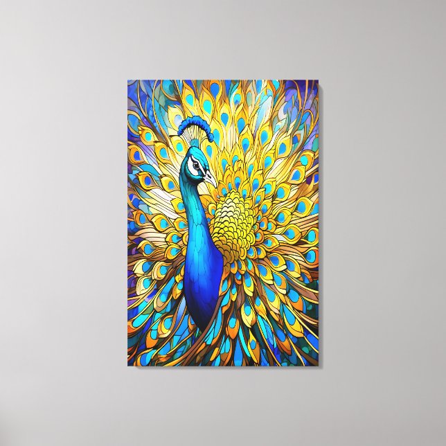 Toile Majestic Vernis Peacock Style Art Nouveau (Recto)