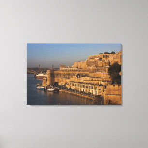 Toile Malte, La Valette, vue sur le port depuis la Basse