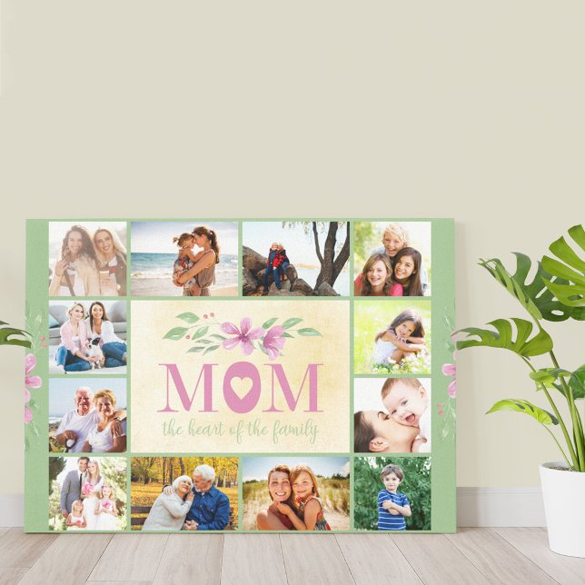 Toile Maman cite Le Coeur de la Famille Vert 12 Photo (Créateur téléchargé)
