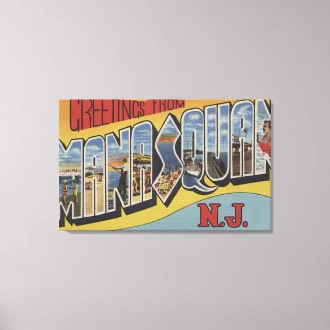 Toile Manasquan, New Jersey - Grandes Lettres Scènes 2 (Recto)