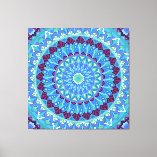 Toile Mandala Bleu Midnight Dreams Boho  (Recto)