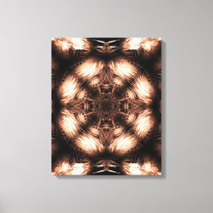 Toile Mandala d'art fractal Amber Energy