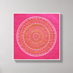 Toile Mandala d'or de roue