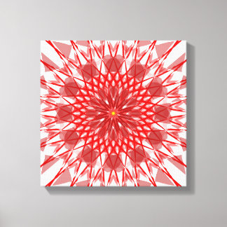 Toile Mandala Fleur Rouge Art
