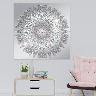 Toile Mandala métallique brillant brillant