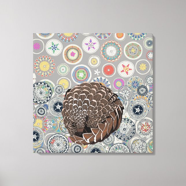 Toile mandala pangolin (Recto)