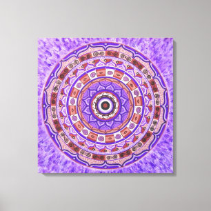 Toile Mandala violet de roue