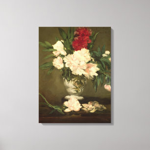 Toile Manet   Vase de pivoines sur un petit piédestal, 1