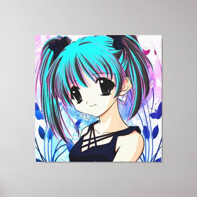 Toile Manga Anime Girl Wrapped Canvas (Recto)