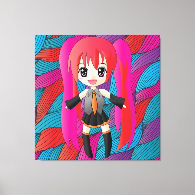 Toile Manga Anime Girl Wrapped Canvas (Recto)