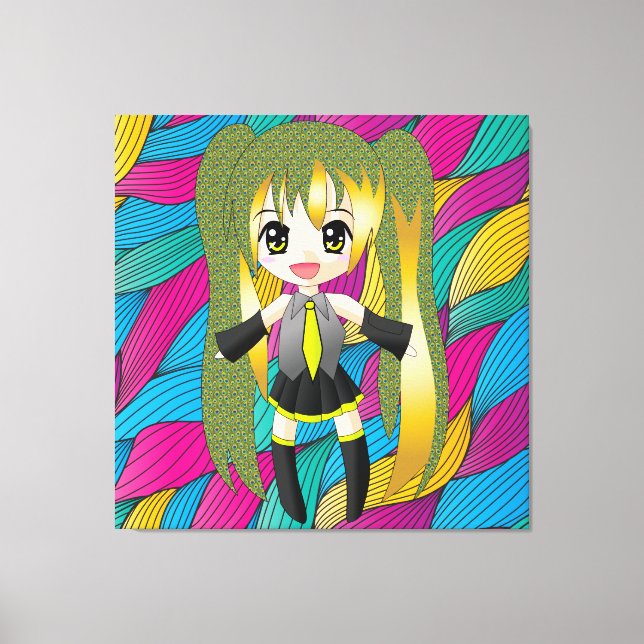 Toile Manga Anime Girl Wrapped Canvas (Recto)