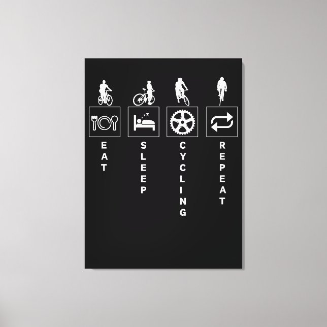 Toile Manger Dormir Cyclisme Répéter (Recto)