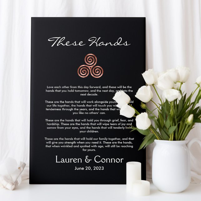 Toile Manipulation des vaches Mariages irlandaises à noe (Spiral Knot Handfasting Wedding Vows Canvas Print)