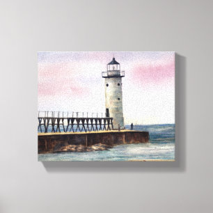 Toile Manistee North Pierhead Lighthouse StretchedCanvas