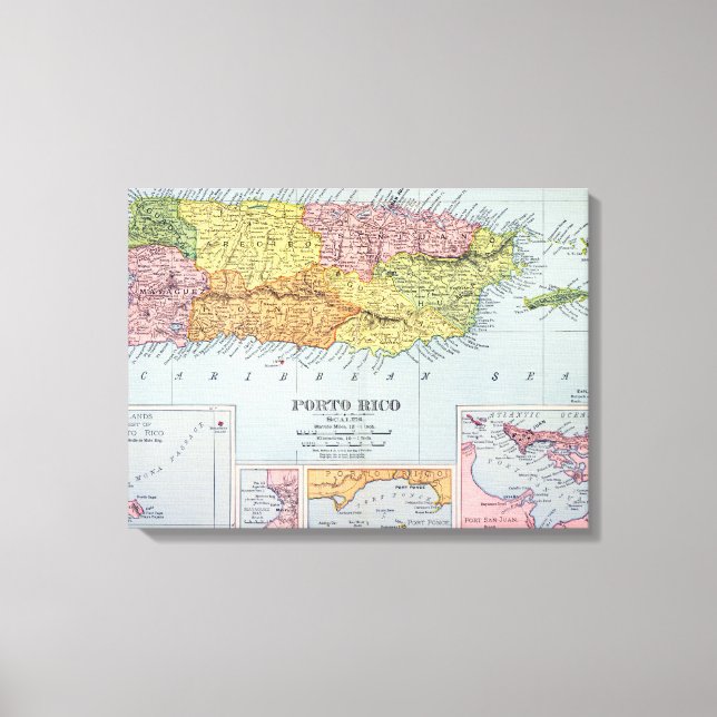 TOILE MAP : PORTO RICO, 1900 (Recto)