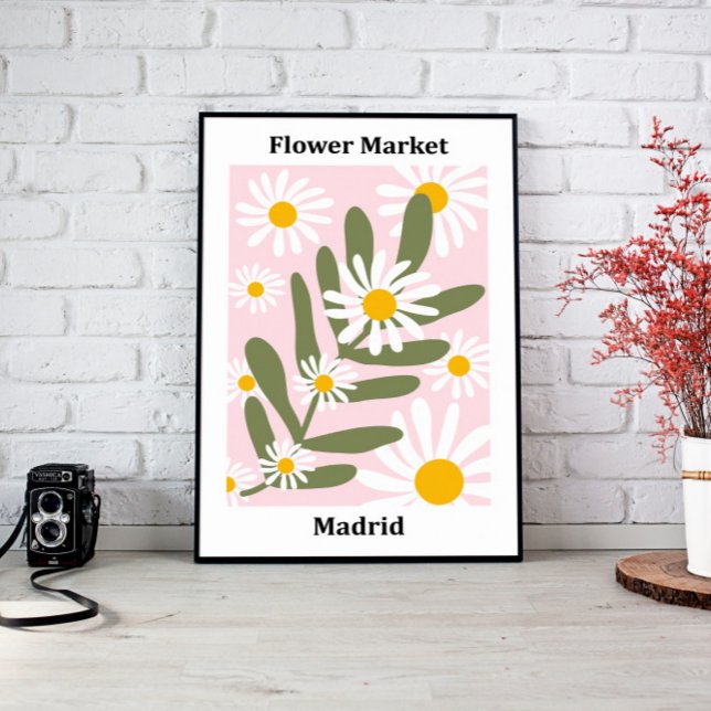 Toile Marché aux fleurs Madrid, Mur Art Design (living room décor, above bed wall art, modern home décor, nursery wall art, large wall décor, canvas)