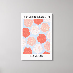 Toile Marché de fleurs Londres Roses Florales Rose Rouge