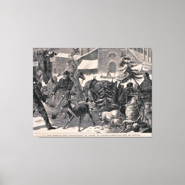 Toile Marché de la rue Christmas Eve Ottawa Canada Vinta (Recto)