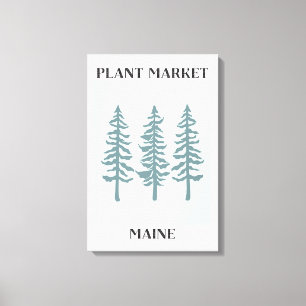 Toile Marché de plantes Maine Green Pine Tree Forest