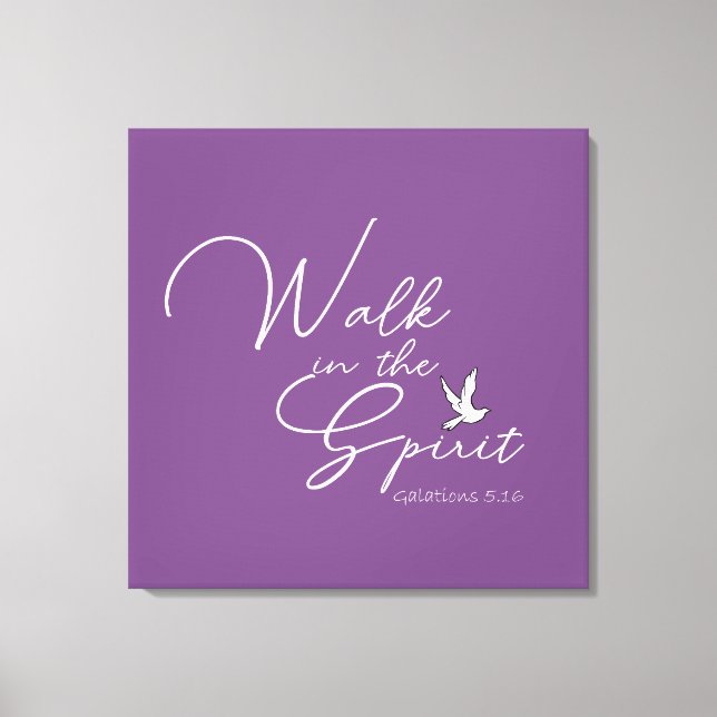Toile Marche violette dans l'esprit Bible Verse (Recto)