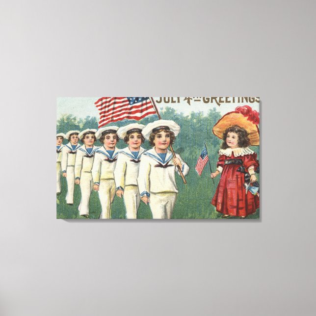 Toile Marching Boys habillés en marins (Recto)