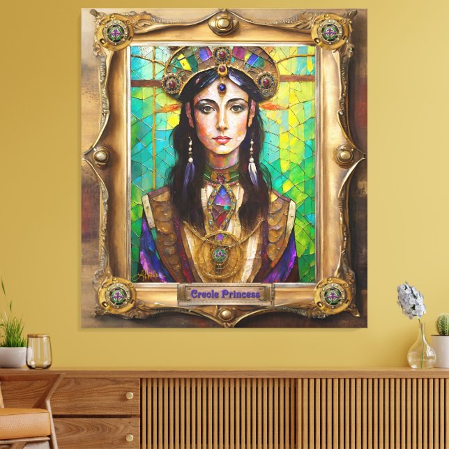 Toile Mardi Gras Realm Portraits - La Princesse Créole (Insitu(Salon))
