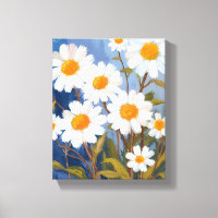 Marguerites blanches Fleurs aquarelles peintes