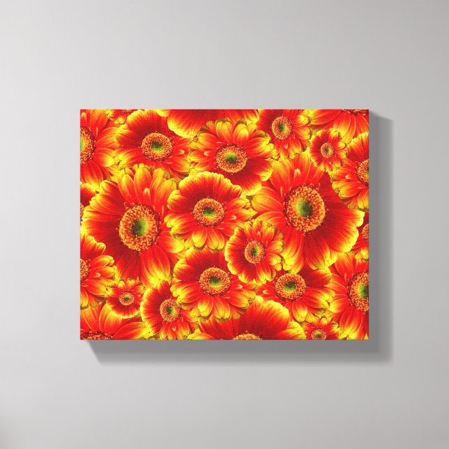 Toile Marguerites de Gerbera jaune et orange (Recto)